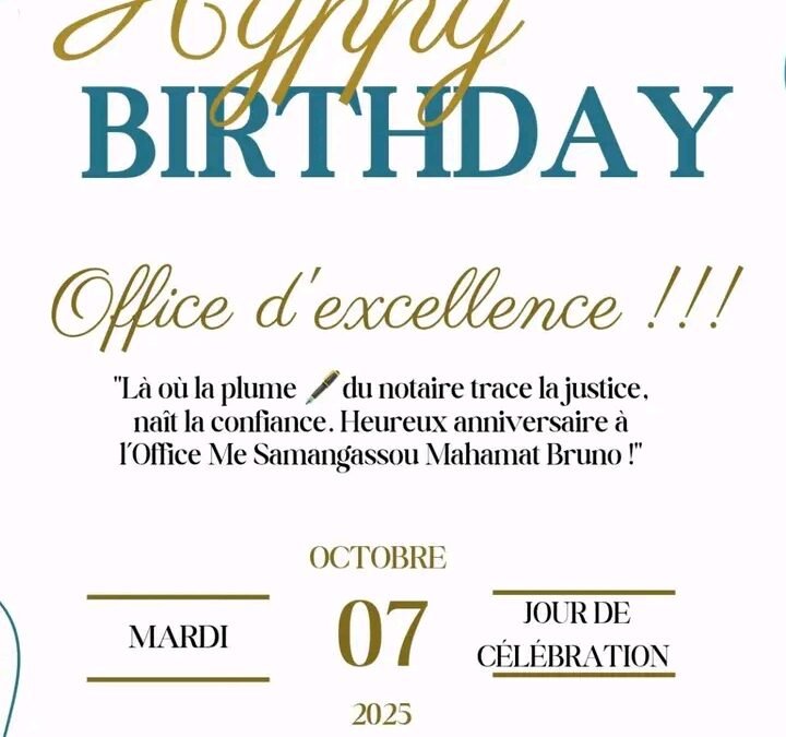 5 ans déjà l&rsquo;Office SAMANGASSOU MAHAMAT Bruno